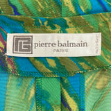 PIERRE BALMAIN Paris 1980s vintage abstract secretary dress / Pollock style print